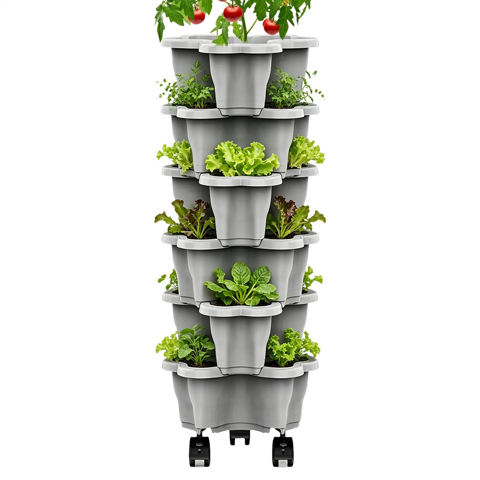 Vertical Planter Tower - Torre de Macetas Apilable Vertical de
