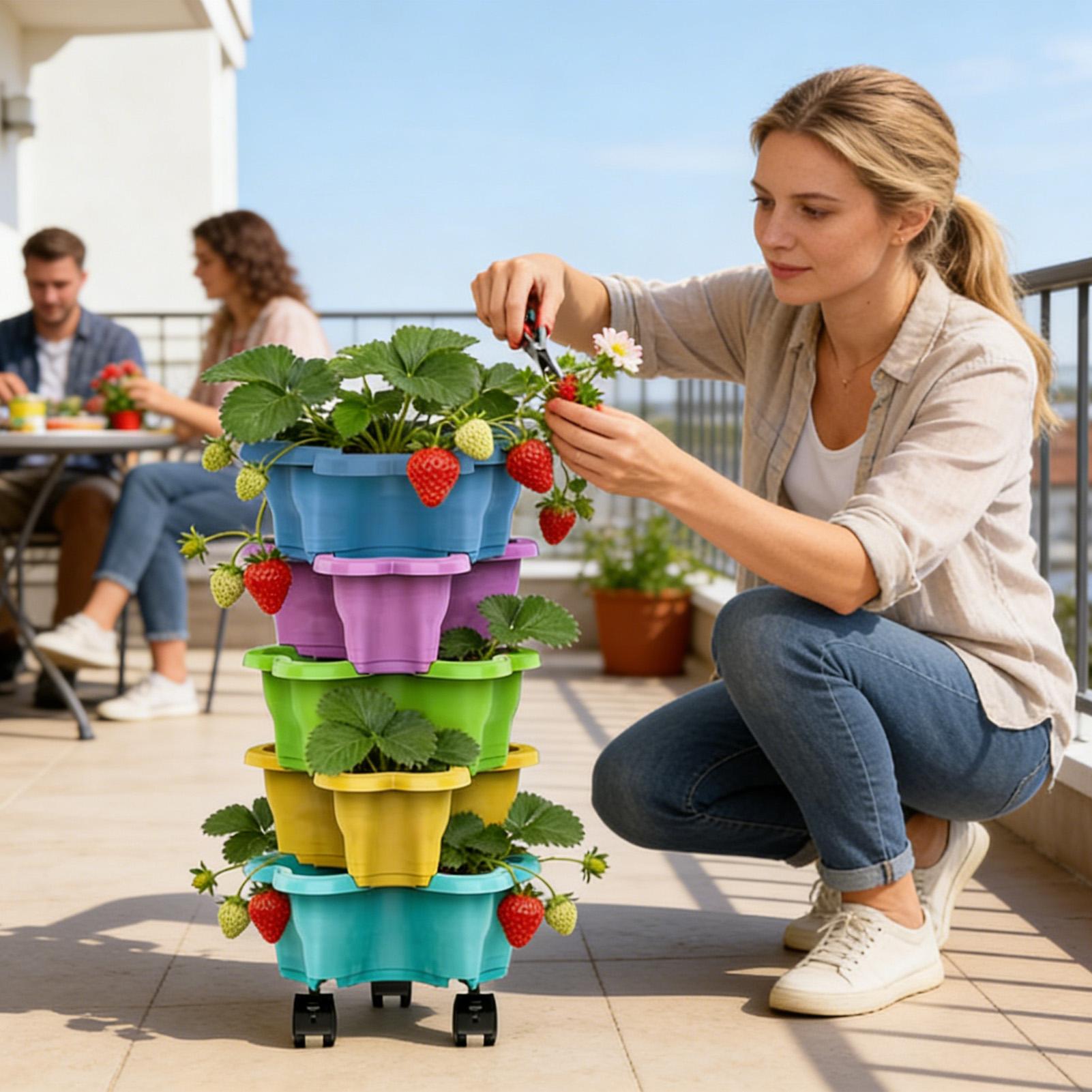 Torre de plantas apilable, mac - Vertical Planter Tower reseña y precio