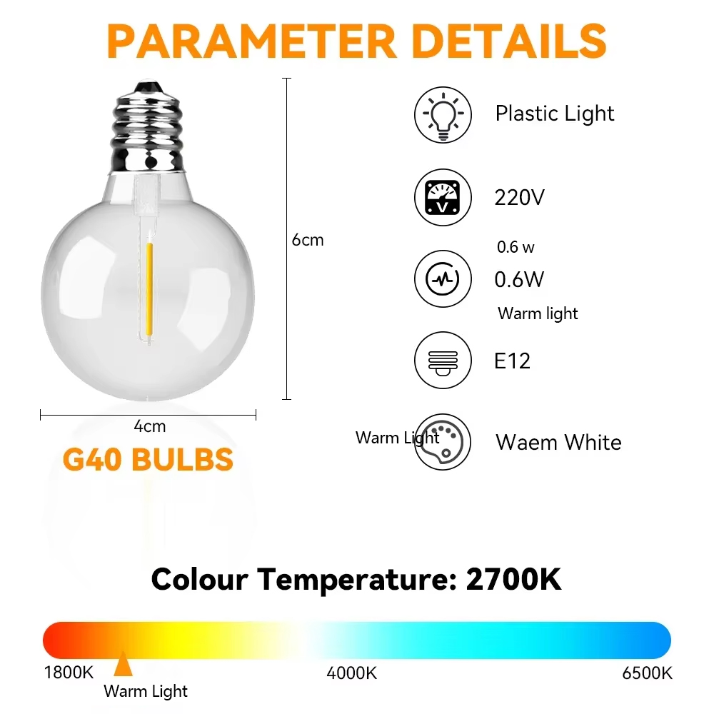 Guirnalda de luces LED G40 de  - Smart Garden Furniture reseña y precio